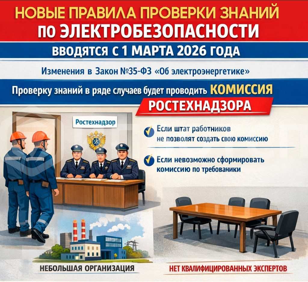 Новые правила проверки знаний по электробезопасности вводятся с 1 марта 2026 года